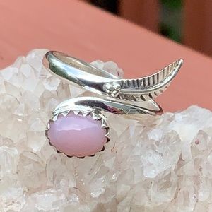 BOUTIQUE ROSE QUARTZ 925 STERLING SILVER RING, 6